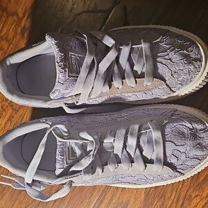 Puma Floral Lace-Up Sneakers in Lavender